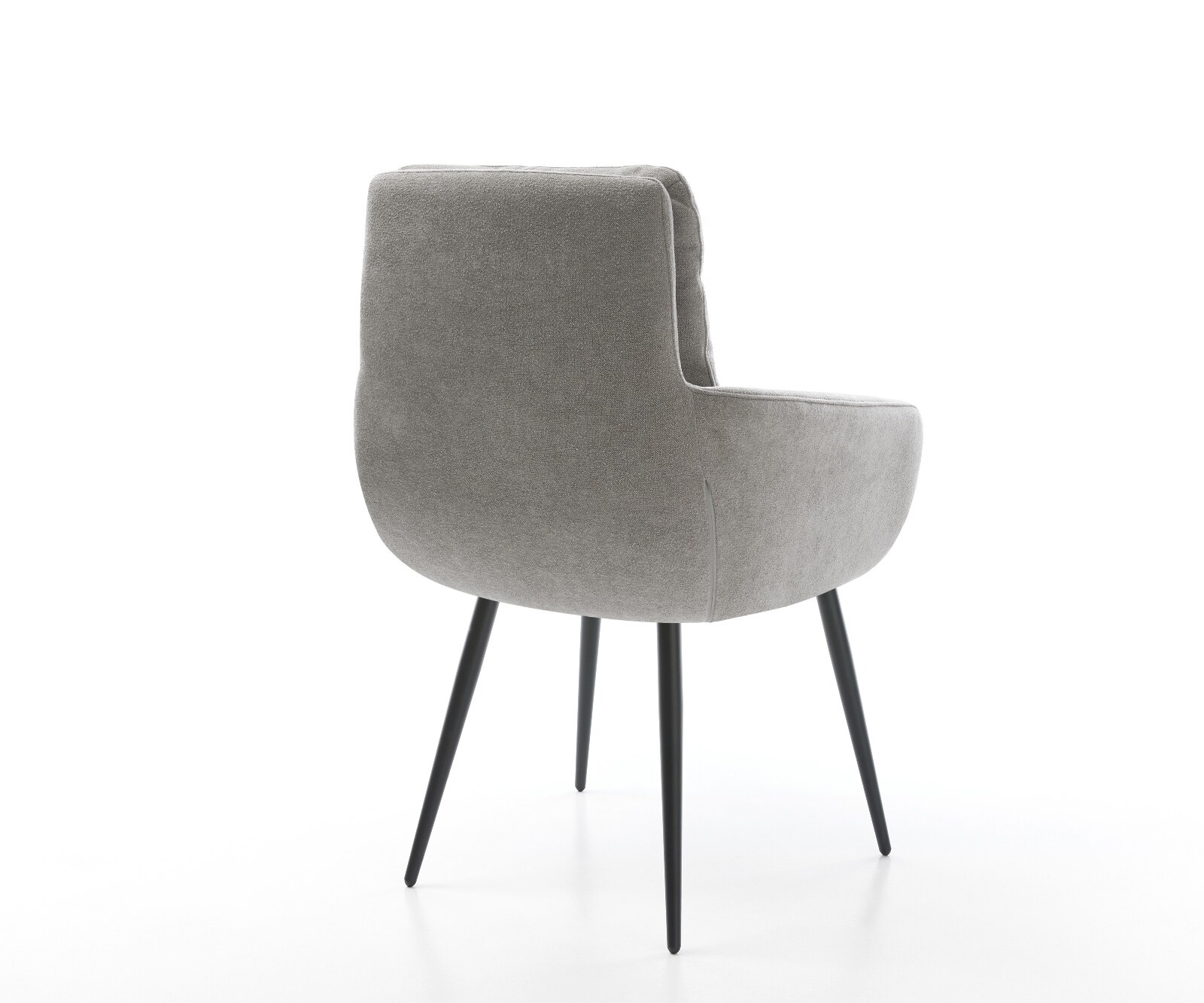 Esszimmerstuhl Abelia-Flex mit Armlehnen Strukturstoff Soft Grau 4-Fuß konisch Schwarz 5