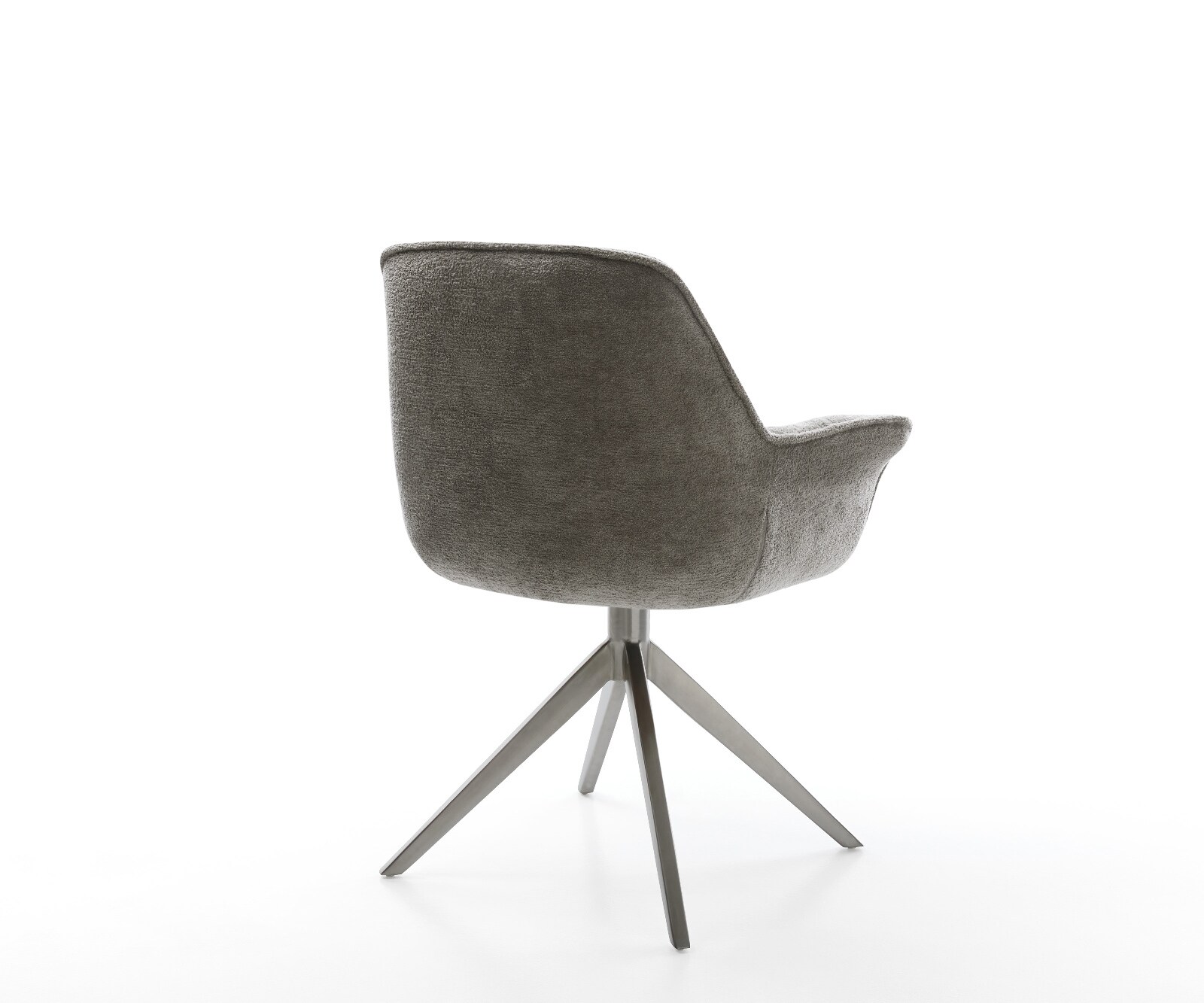 Chaise-pivotante Kaira-Flex bouclé doux couleur boue pied croisé large grafiete pivotement sur 360° fonction bascule 5