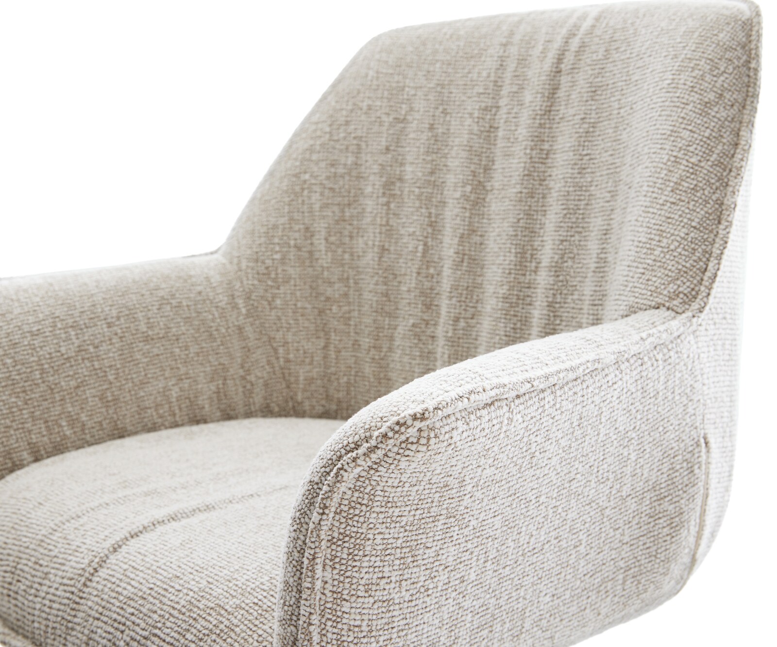 Drehstuhl Keila-Flex mit Armlehnen Webstoff Soft Beige Kreuzgestell breit Edelstahl 360° drehbar Wippfunktion 4