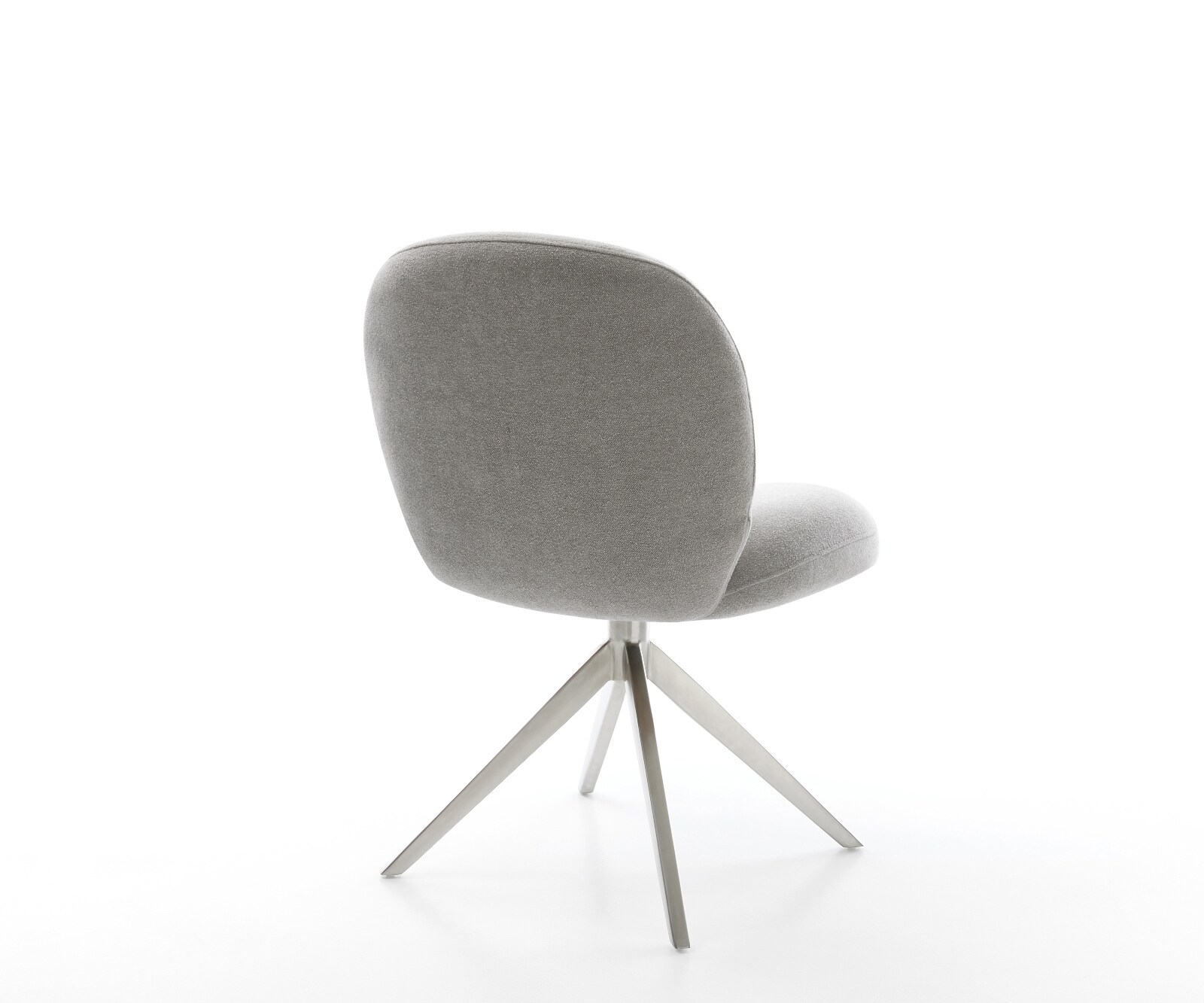 Drehstuhl Nube-Flex Strukturstoff Soft Grau Kreuzgestell breit Edelstahl 360° drehbar Wippfunktion Taschenfederkern 4