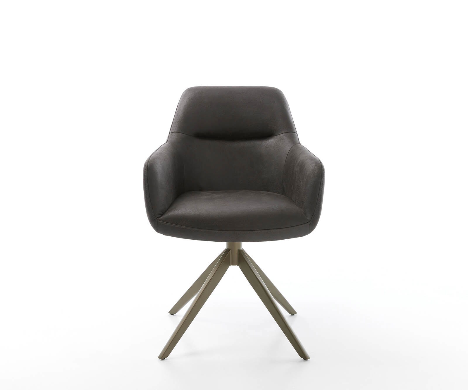 Drehstuhl Pejo-Flex Mikrofaser Anthrazit Vintage Kreuzgestell breit Effektfinish Titan 360° drehbar Taschenfederkern 1