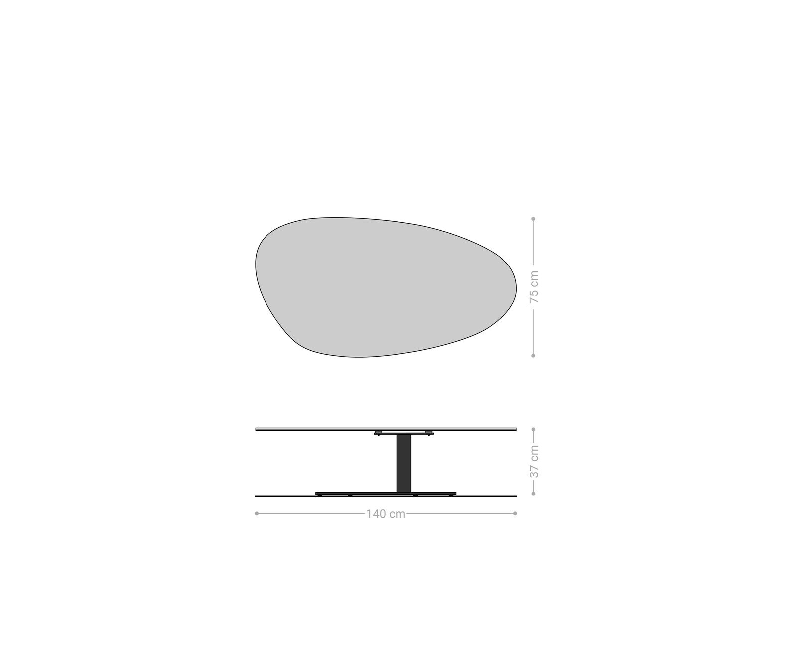 Table basse Edge Oval 140x75 cm céramique Minas Melange Vibany Metall finition effet titane 6