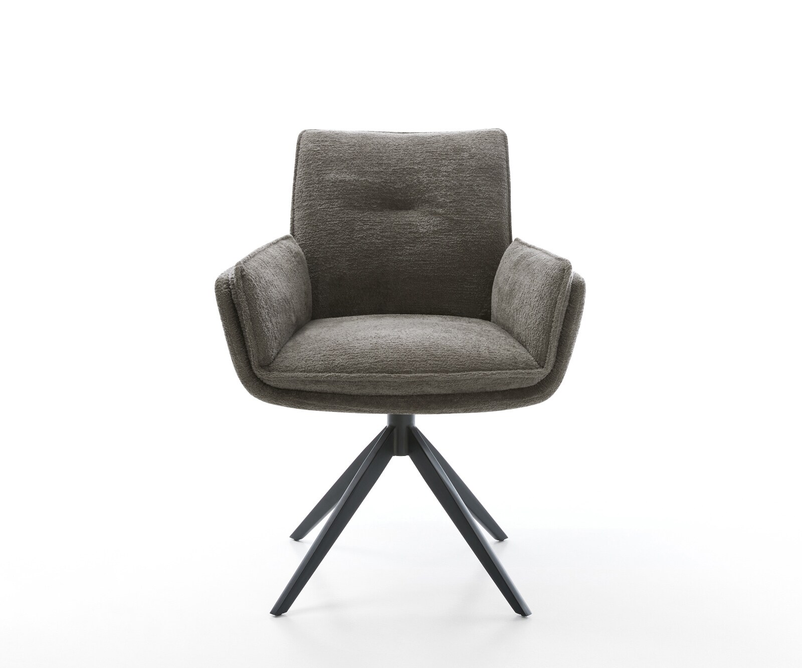 Drehstuhl Nela-Flex Bouclé Soft Schlamm Kreuzgestell breit Schwarz 360° drehbar Wippfunktion 1