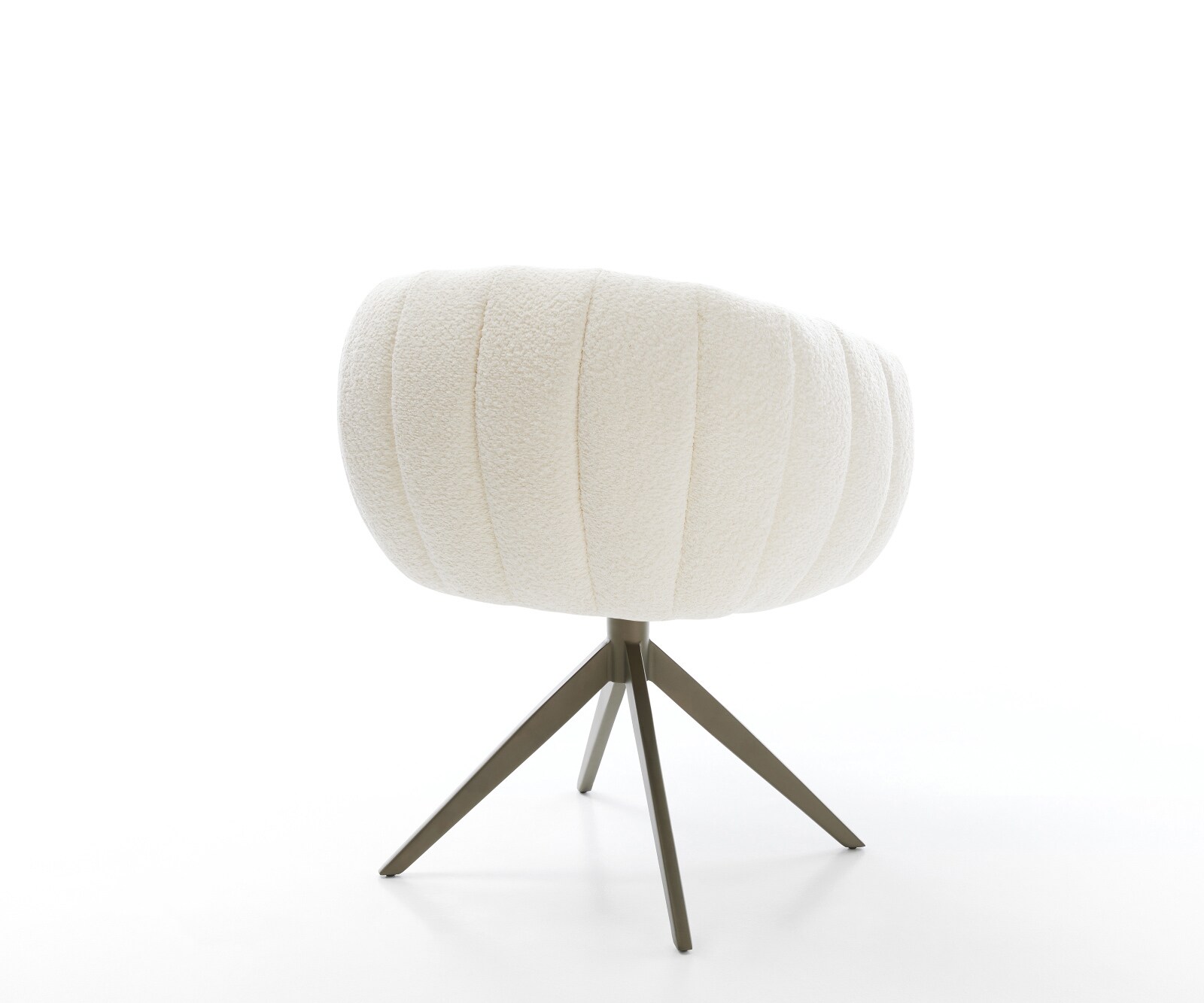 Drehstuhl Jada-Flex Bouclé Weiß Kreuzgestell breit Effektfinish Titan 360° drehbar Wippfunktion Taschenfederkern 4