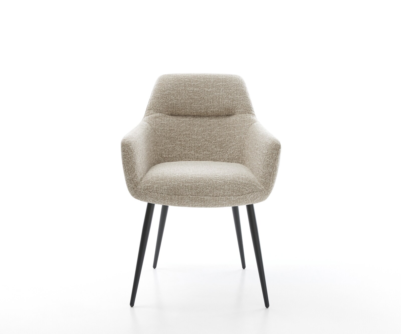 Esszimmerstuhl Pejo-Flex Webstoff Soft Beige 4-Fuß konisch Schwarz Taschenfederkern 2