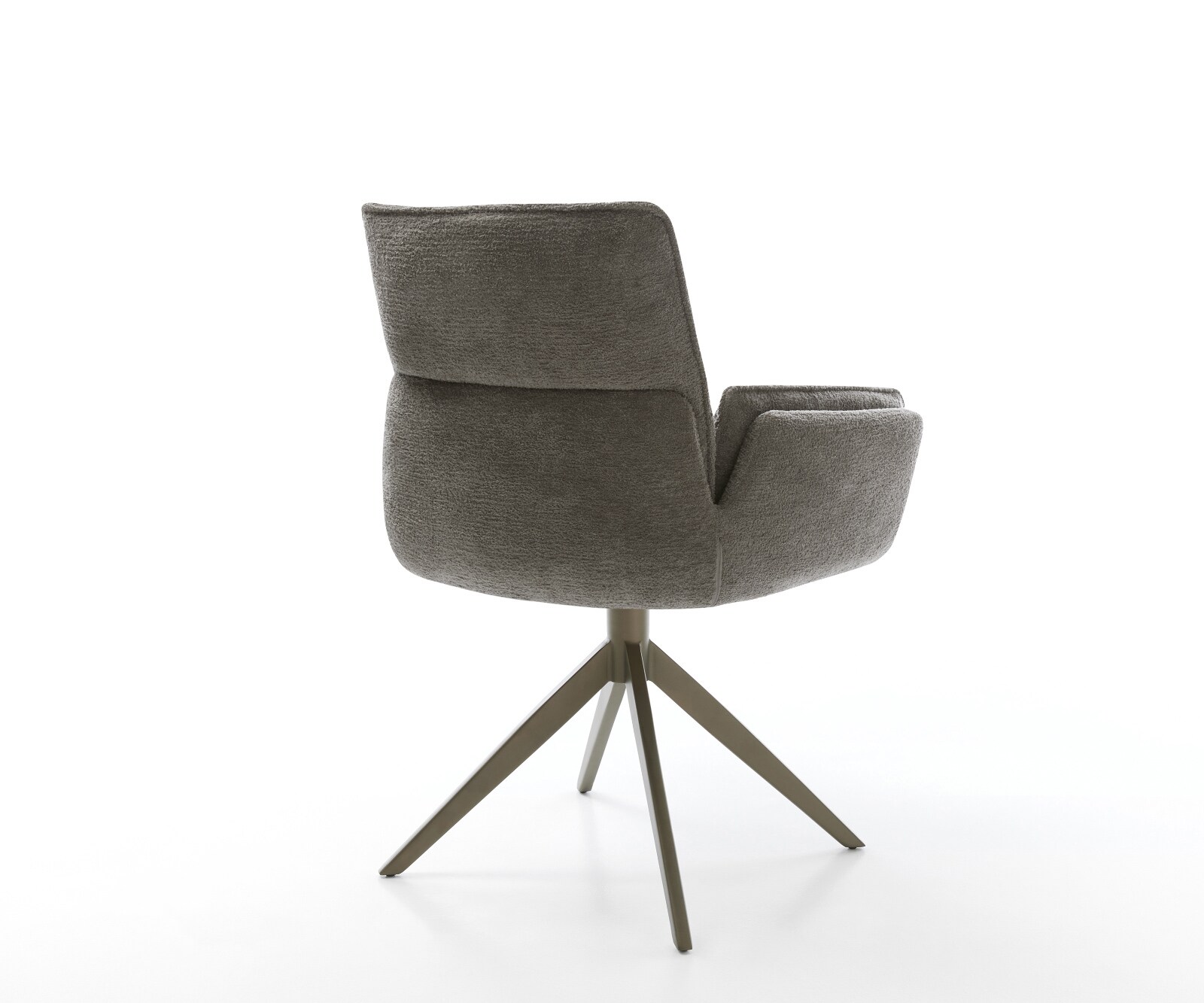 Drehstuhl Nela-Flex Bouclé Soft Schlamm Kreuzgestell breit Effektfinish Titan 360° drehbar Wippfunktion 4
