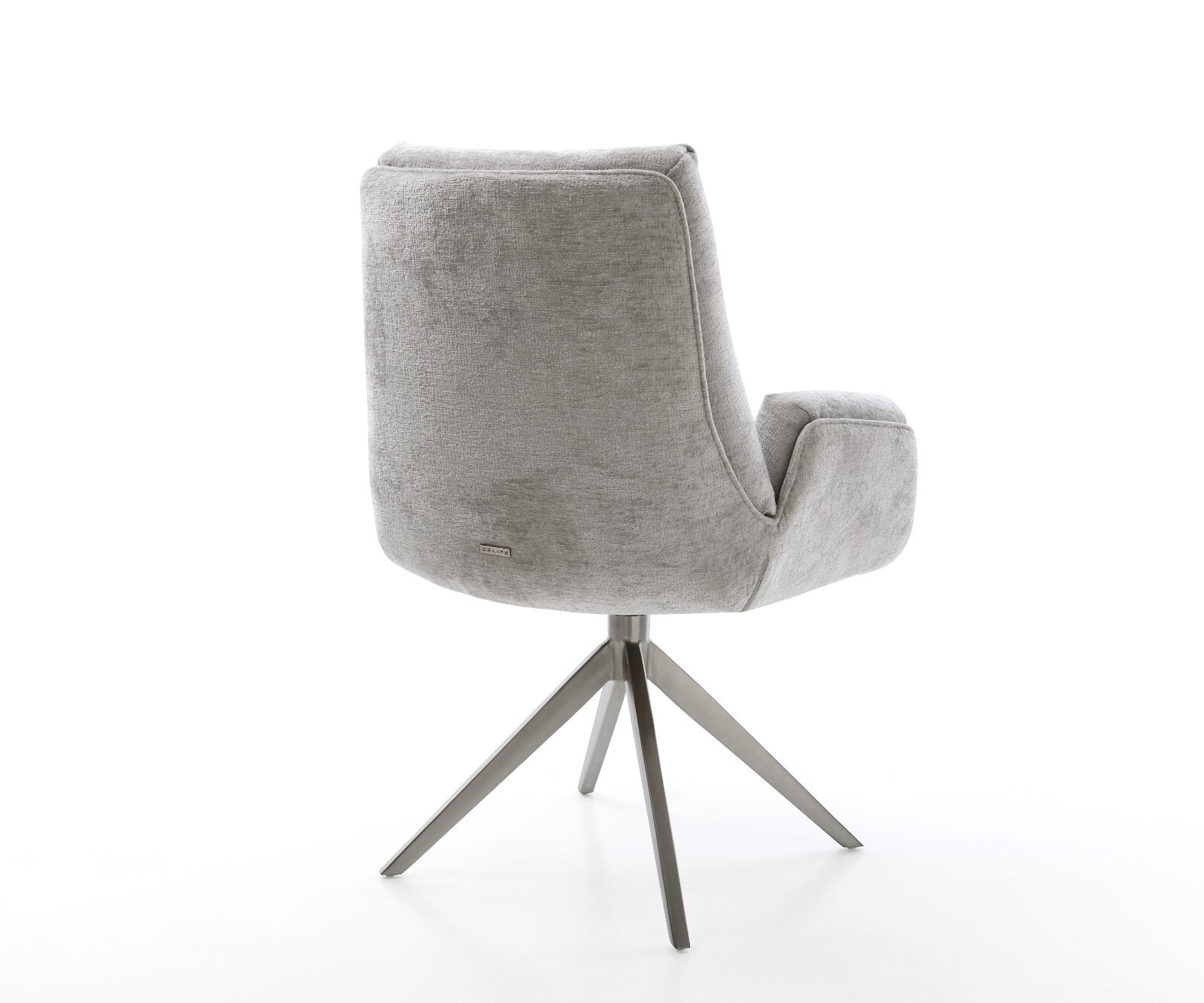 Drehstuhl Clea-Flex Chenille Silbergrau Kreuzgestell breit Graphit 360° drehbar Wippfunktion 4