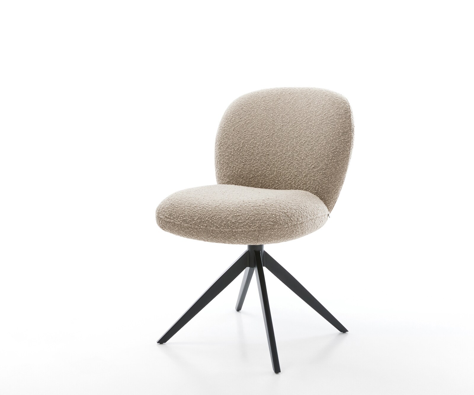 Chaise-pivotante Nube-Flex bouclé boue pied croisé large noir pivotement sur 360° fonction bascule ressorts ensachés