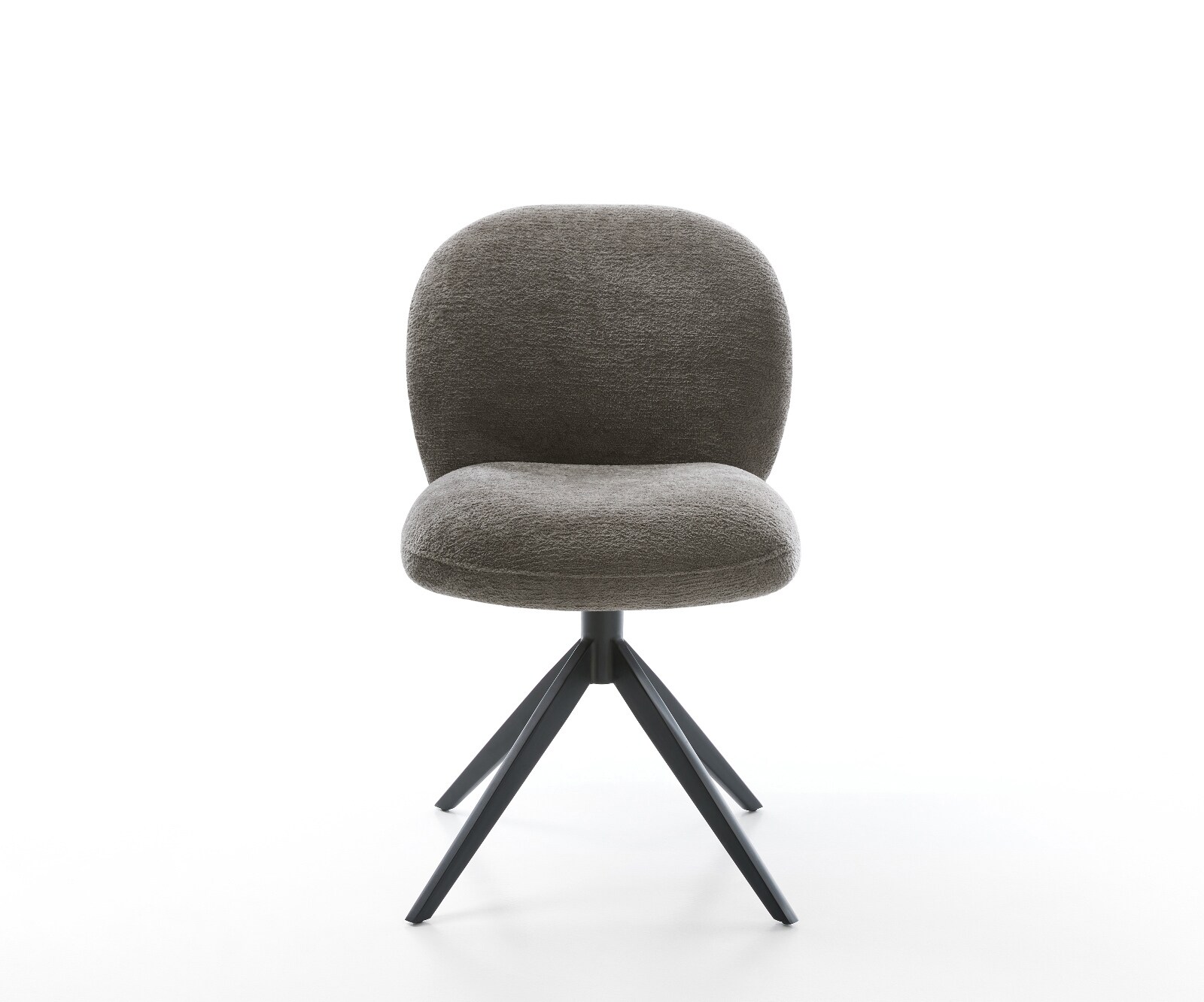 Chaise-pivotante Nube-Flex bouclé doux couleur boue pied croisé large noir pivotement sur 360° fonction bascule resorts ensachés 1