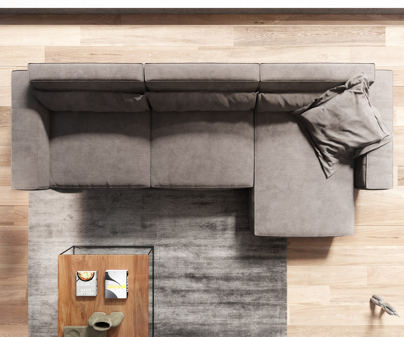 Ecksofa Sirpio XL 370x170 cm Mikrofaser Khakibraun Recamiere variabel 5