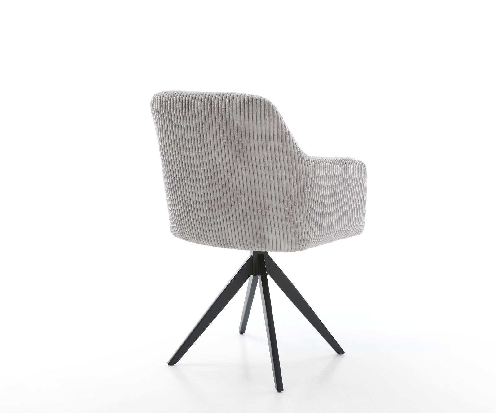 Esszimmerstuhl Greg-Flex Cord Silbergrau Kreuzgestell kantig Schwarz Taschenfederkern 4 Esszimmerstuhl Greg-Flex Cord Silbergrau Kreuzgestell kantig Schwarz Taschenfederkern 4