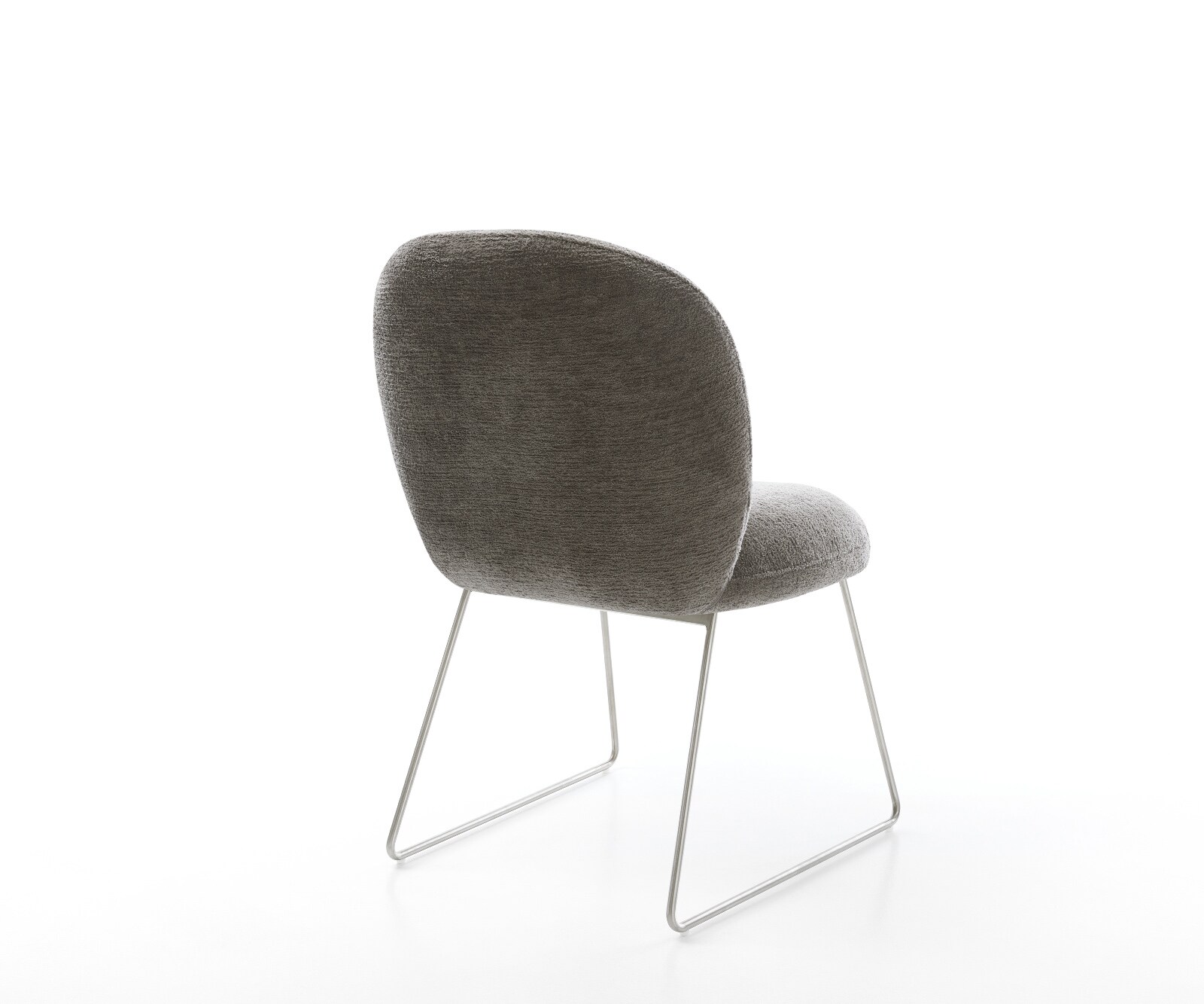 Esszimmerstuhl Nube-Flex Bouclé Soft Schlamm Kufengestell Edelstahl Taschenfederkern 5