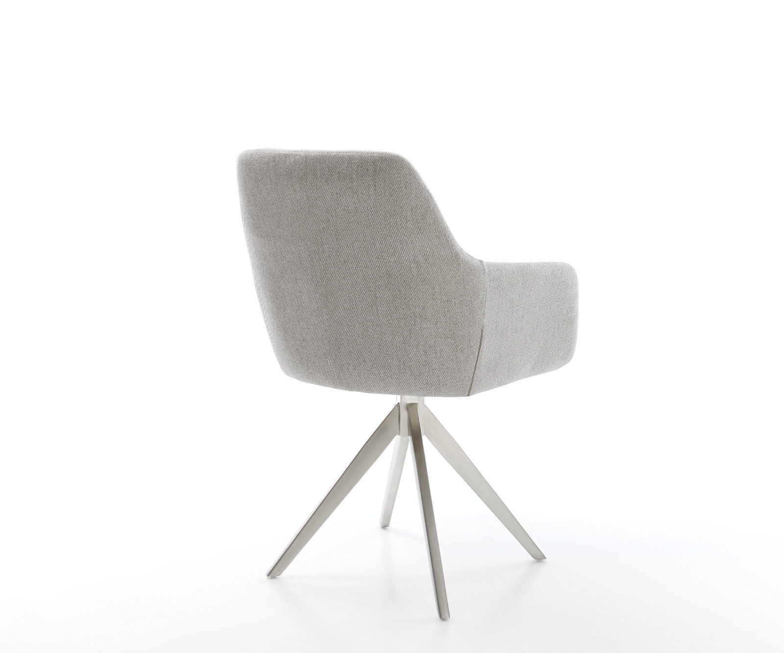 Esszimmerstuhl Pejo-Flex Stripes Hellgrau Kreuzgestell kantig Edelstahl Taschenfederkern 5