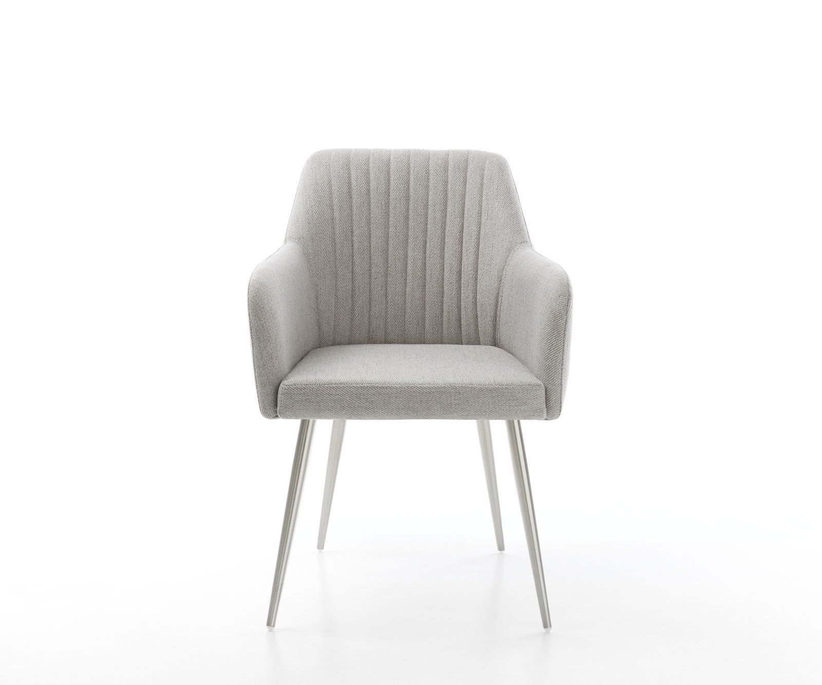 Esszimmerstuhl Greg-Flex Stripes Hellgrau 4-Fuß konisch Edelstahl Taschenfederkern 1 Esszimmerstuhl Greg-Flex Stripes Hellgrau 4-Fuß konisch Edelstahl Taschenfederkern 1