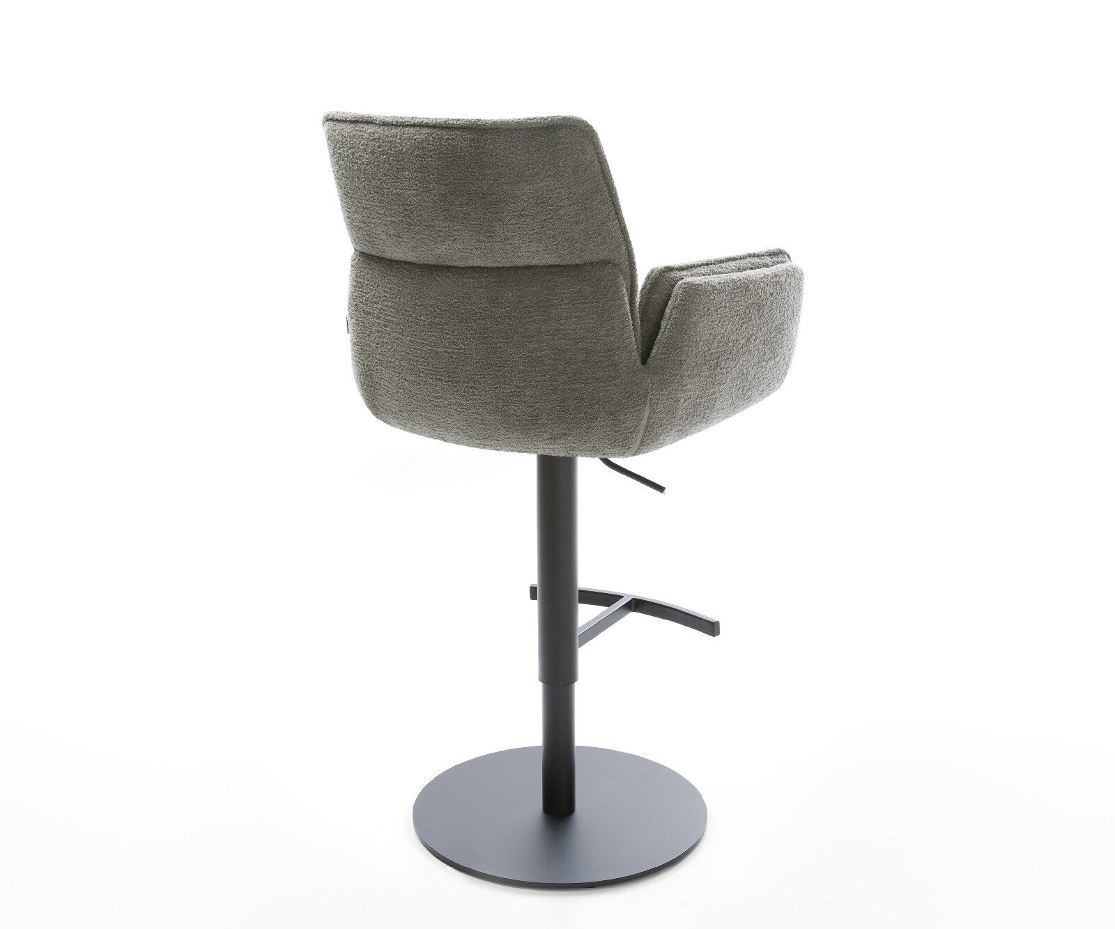 Barstuhl Nela-Flex Bouclé Soft Schlamm Drehfuß höhenverstellbar Metall Schwarz 4