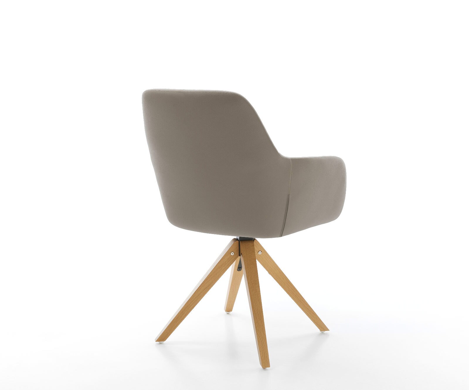 Chaise-de-salle-à-manger Pejo-Flex cuir de vache couleur boue pied en bois angulaire naturel ressorts ensachés 4