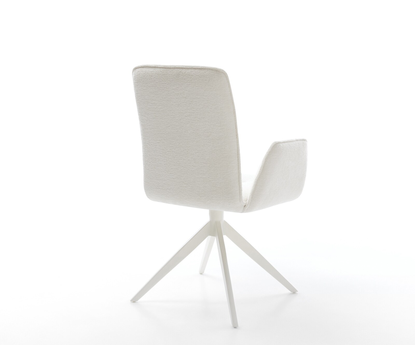 Drehstuhl Vinja-Flex Bouclé Soft Beige Kreuzgestell breit Weiß 360° drehbar Wippfunktion 5