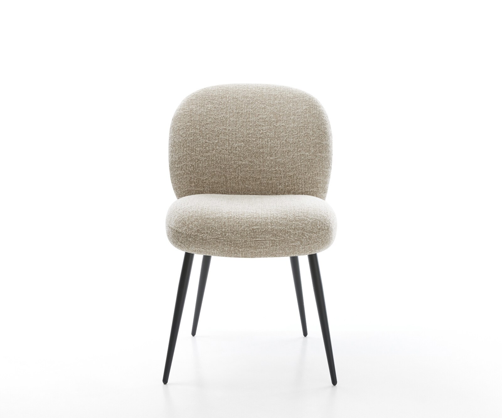 Esszimmerstuhl Nube-Flex Webstoff Soft Beige 4-Fuß konisch Schwarz Taschenfederkern 1