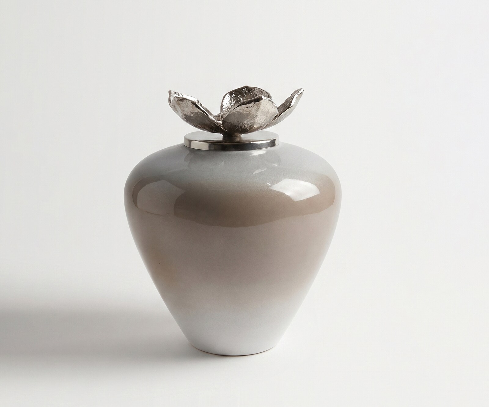 Vase Florena B29 x T29 x H35 cm Glas Mokka Opal Handgemacht