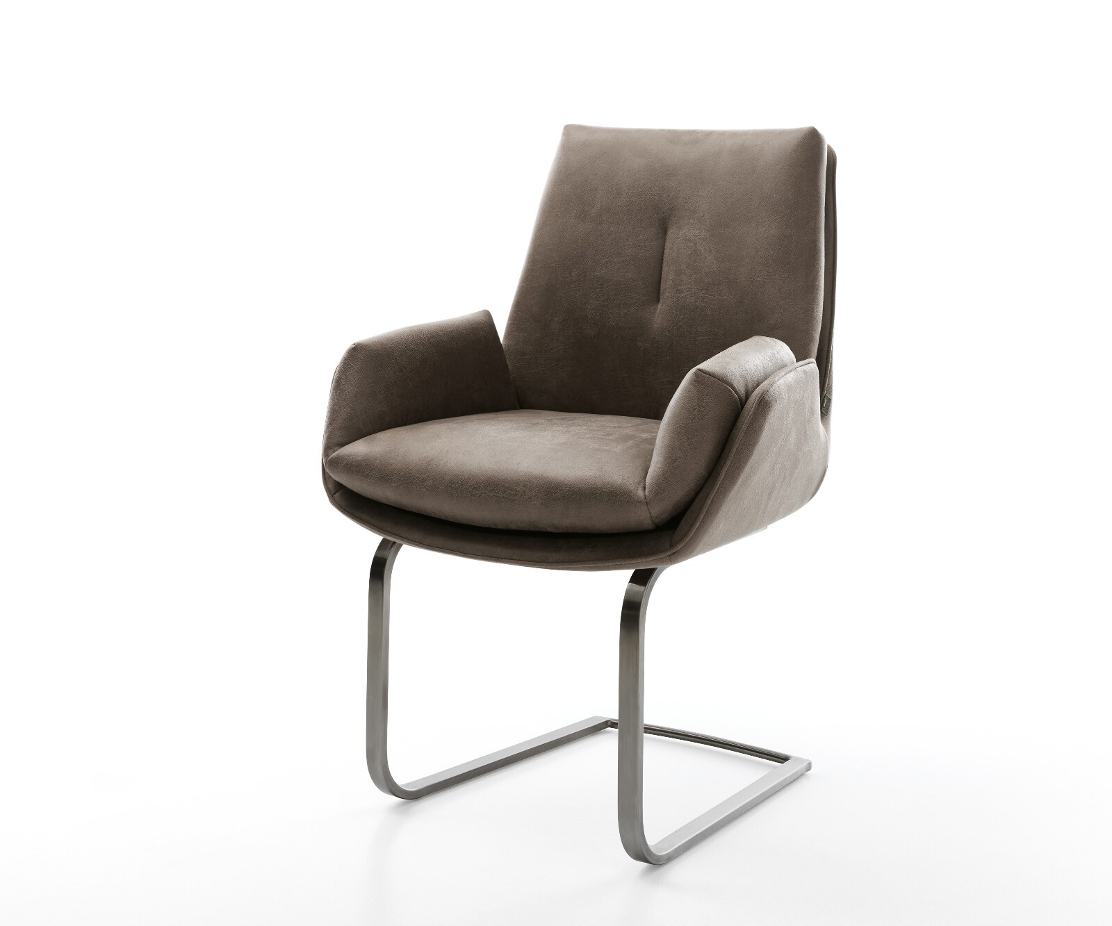 Freischwinger Clea-Flex Mikrofaser Taupe Vintage Freischwinger flach Graphit