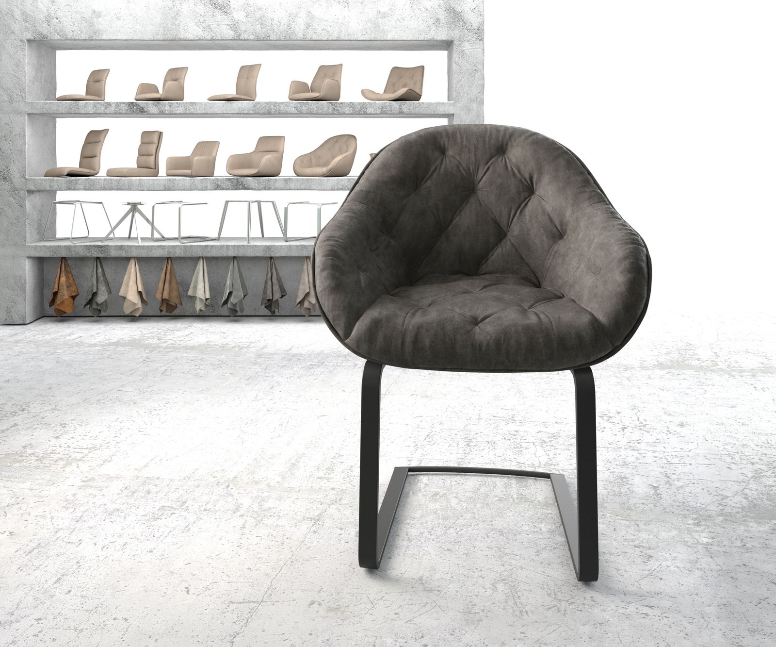 Cantilever Gaio-Flex anthracite vintage cantilever plat noir 2