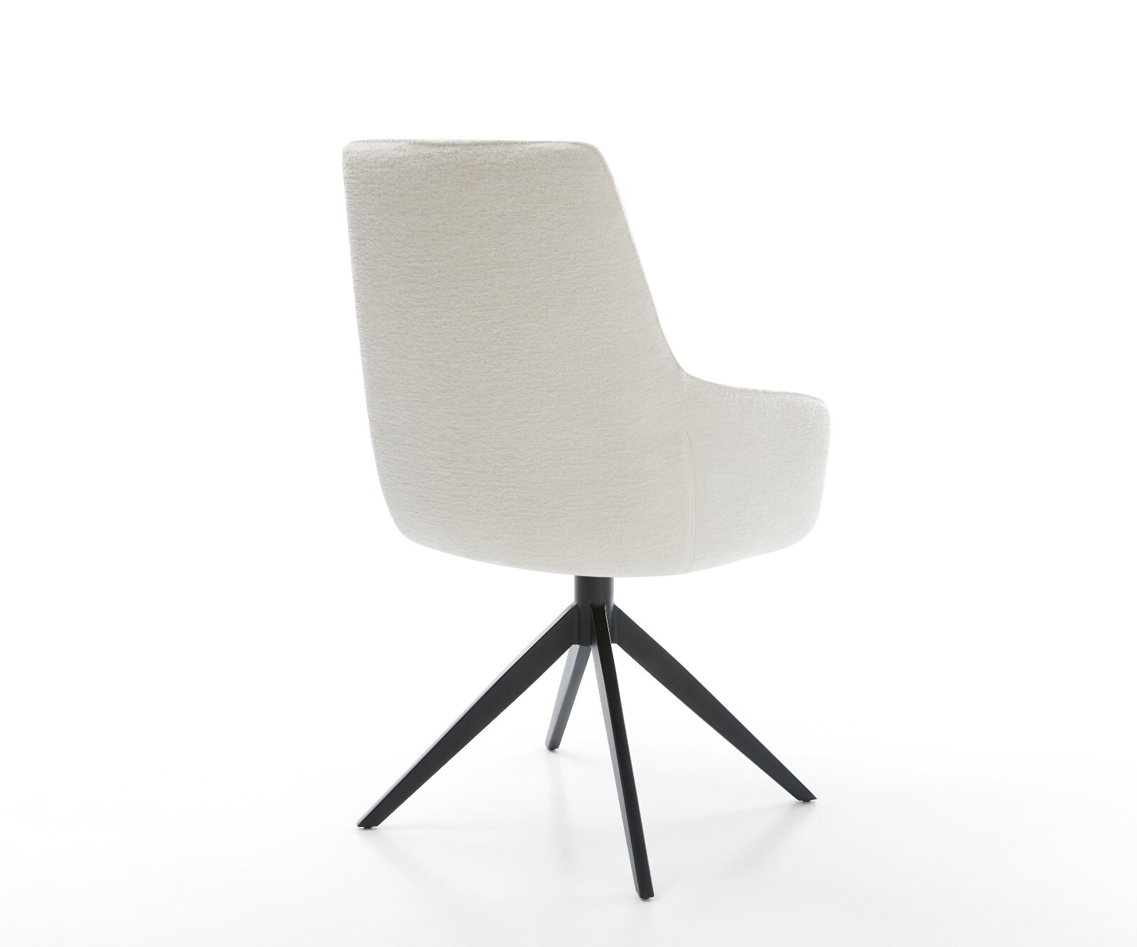 Chaise-pivotante Zelia-Flex avec accoudoirs bouclé doux beige pied croisé large noir pivotement sur 360° fonction bascule resorts ensachés 4
