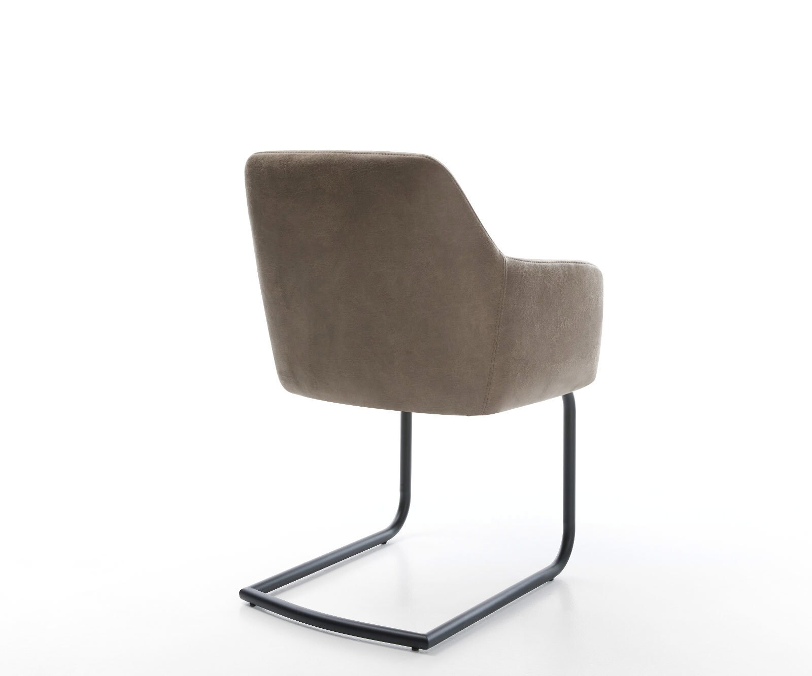 Cantilever Greg-Flex microvelours taupe vintage pied cantilever rond noir ressorts ensachés 5