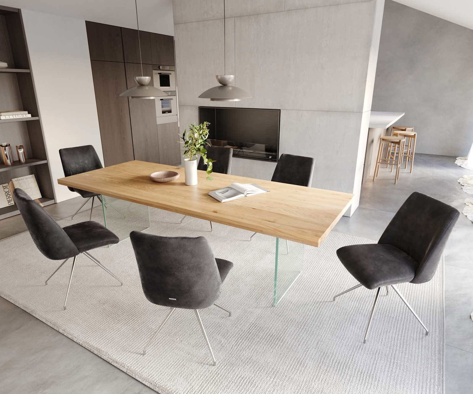 Drehstuhl Elso-Flex Mikrofaser Anthrazit Vintage Kreuzgestell konisch Edelstahl 180° drehbar Taschenfederkern 4 Drehstuhl Elso-Flex Mikrofaser Anthrazit Vintage Kreuzgestell konisch Edelstahl 180° drehbar Taschenfederkern 4