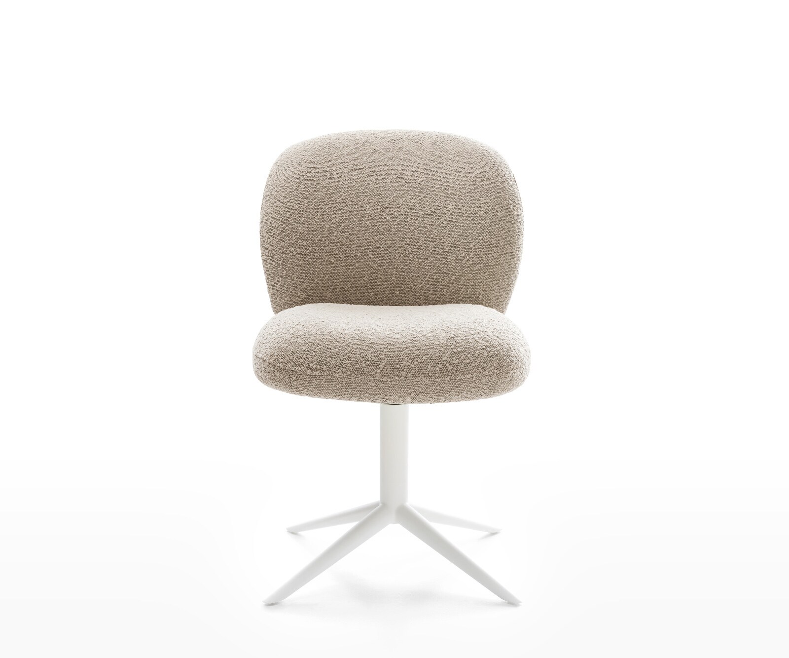 Chaise-pivotante Nube-Flex bouclé boue pied de chaise 4 branches blanc pivotement sur 360° fonction bascule ressorts ensachés 1