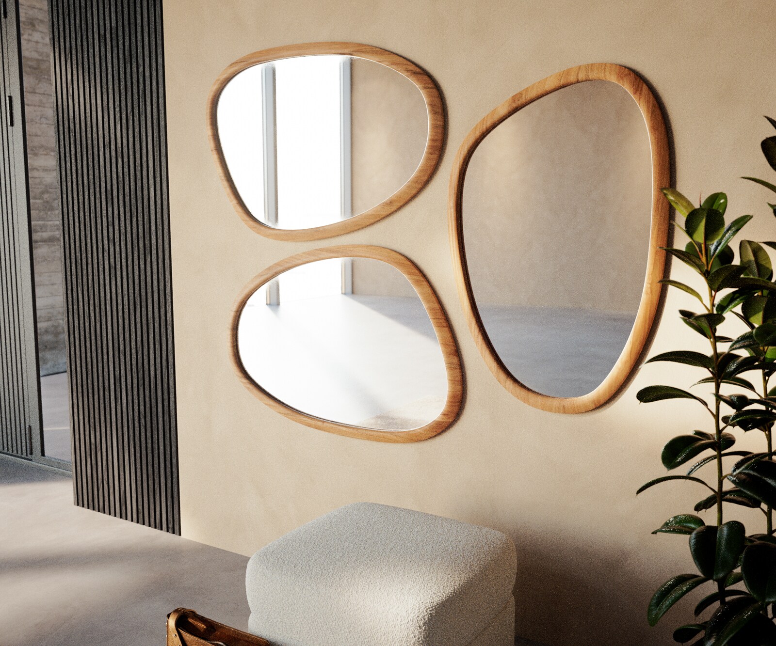 Spiegel Cermin 82x55 cm Akazie Aura 3