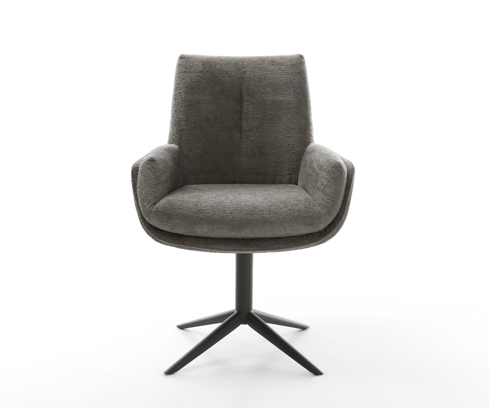 Drehstuhl Clea-Flex Bouclé Soft Schlamm Fußkreuz Schwarz 360° drehbar Wippfunktion 1