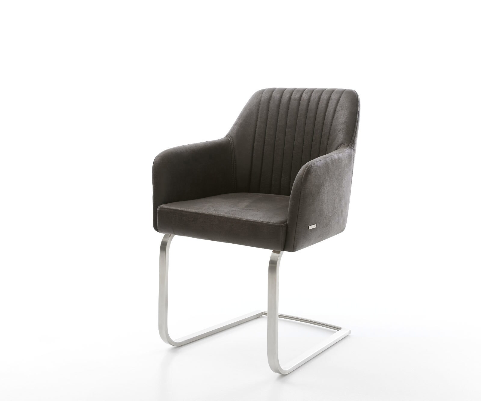 Chaise-pivotante Greg-Flex taupe vintage cadre croisé angulaire noir pivote sur 180° 3