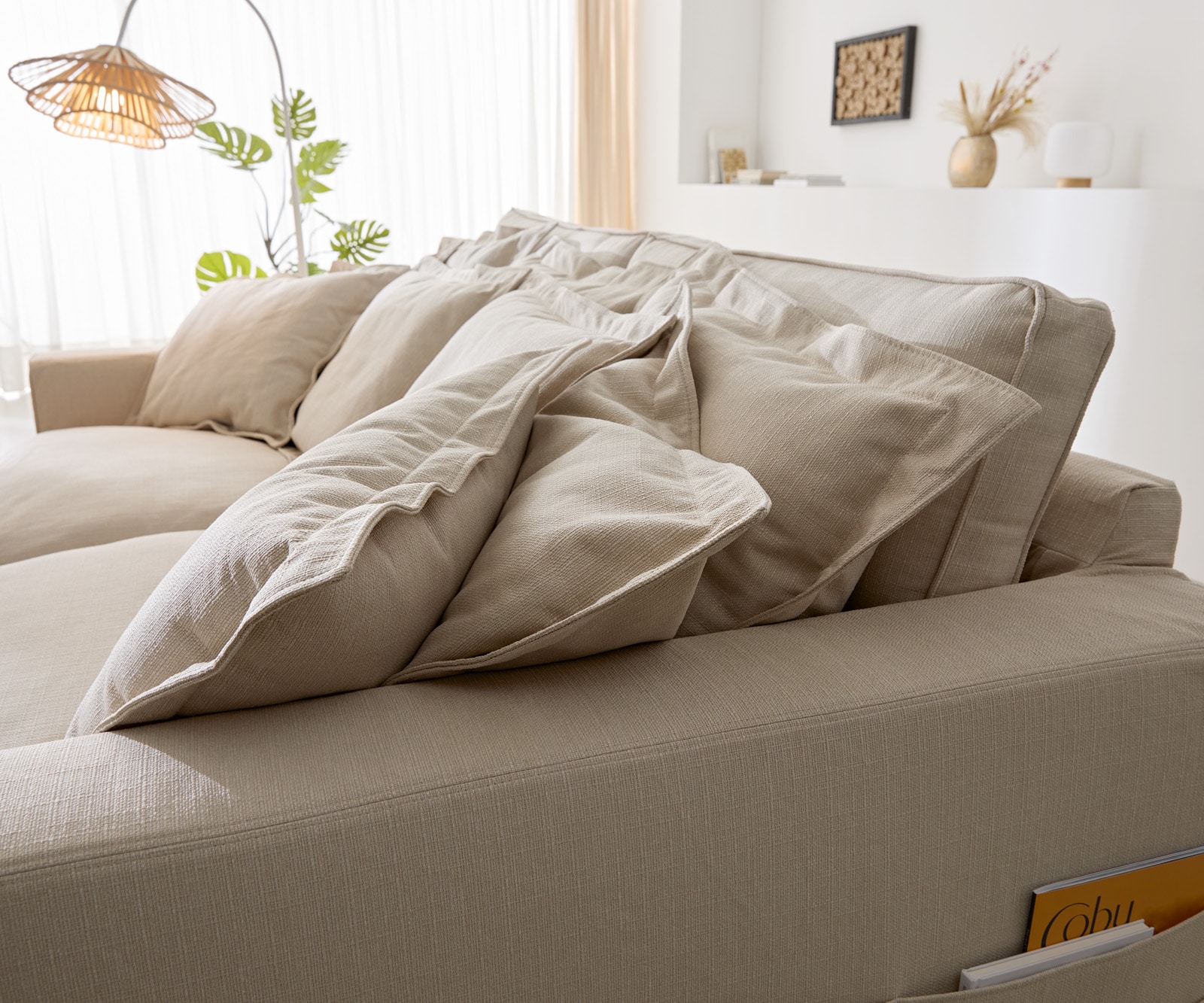 Canapé Noelia 240x145 cm couleur ivoire avec coussin canapé avec housse 5 Canapé Noelia 240x145 cm couleur ivoire avec coussin canapé avec housse 5