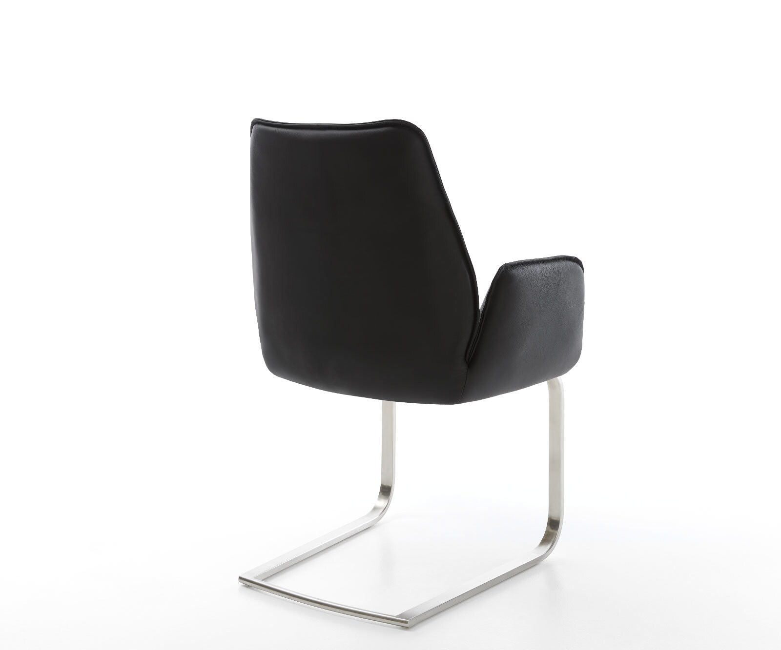 Freischwinger Zoa-Flex Echt-Leder Schwarz Freischwinger flach Edelstahl Taschenfederkern 5