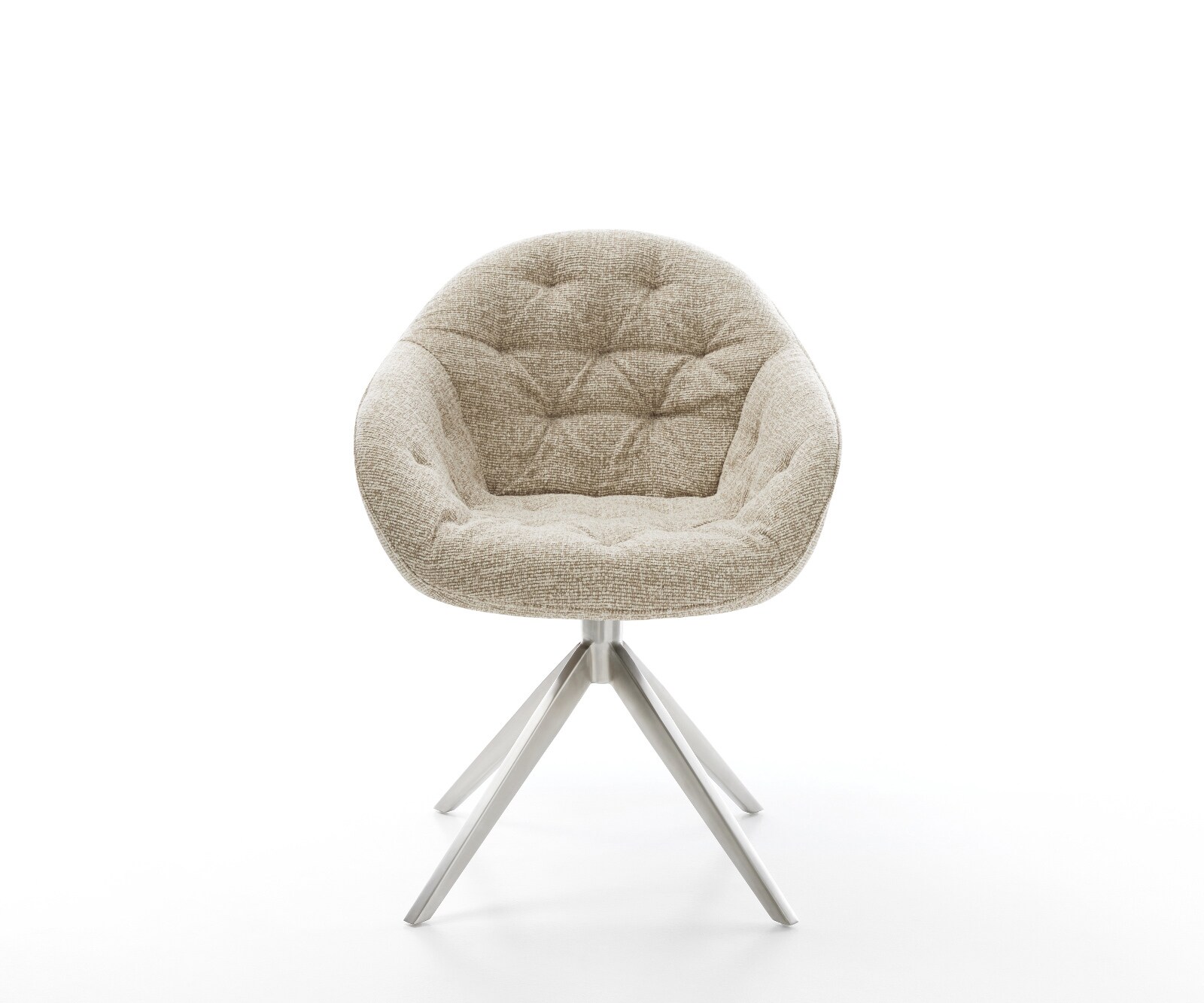 Drehstuhl Gaio-Flex Webstoff Soft Beige Kreuzgestell breit Edelstahl 360° drehbar Wippfunktion 2
