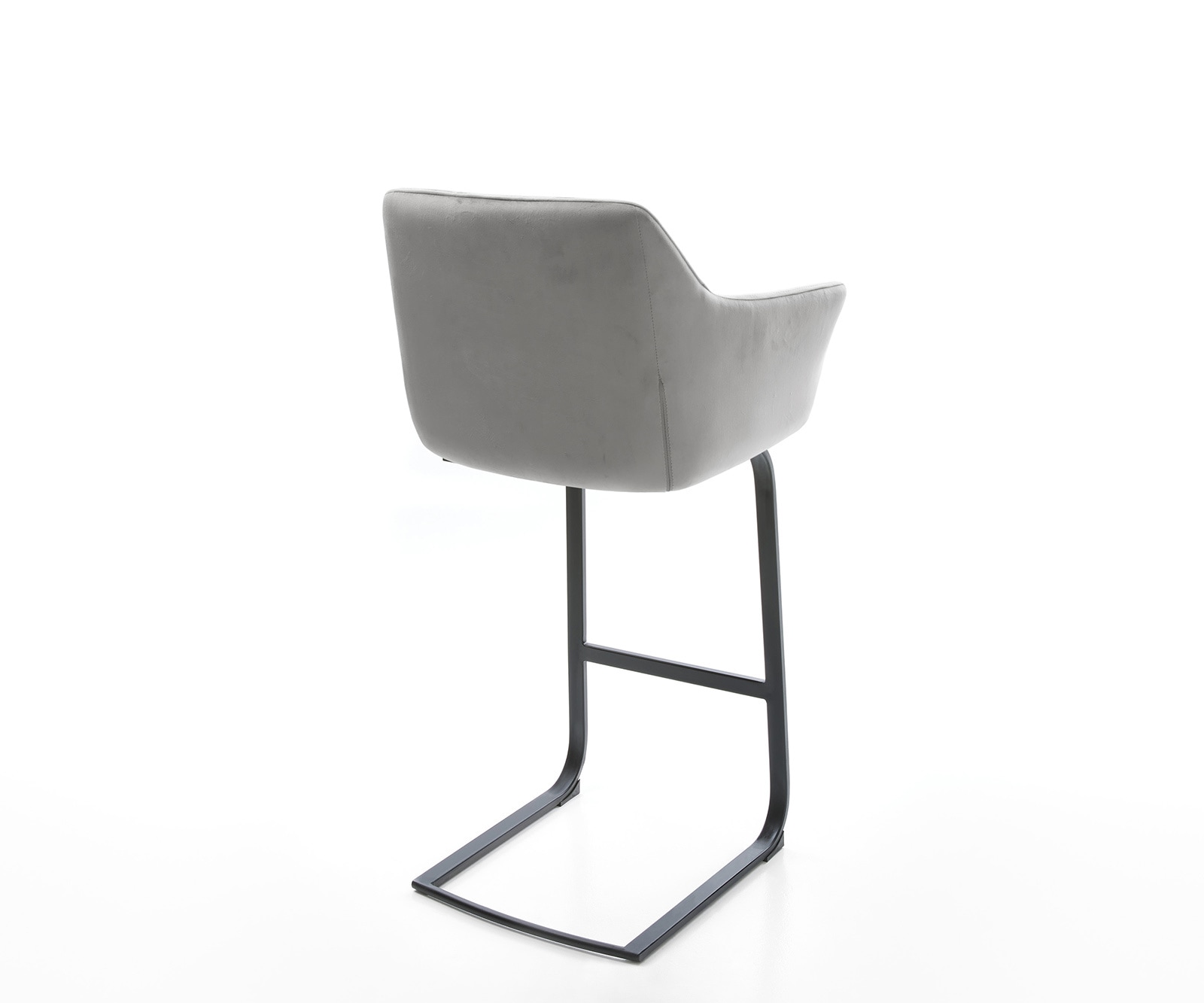 Chaise-de-bar Yulo-Flex velours gris chaise cantilever métal plat 5