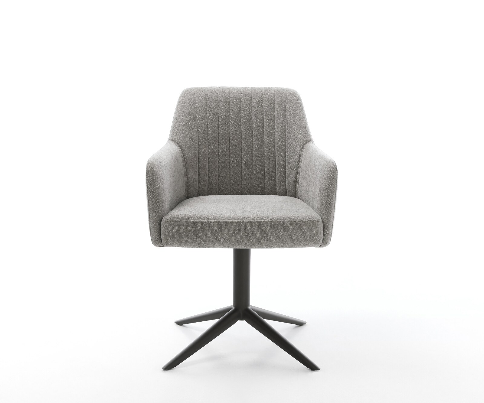 Chaise-pivotante Greg-Flex tissu structuré doux gris pied de chaise 4 branches noir pivotement sur 360° fonction bascule resorts ensachés 1
