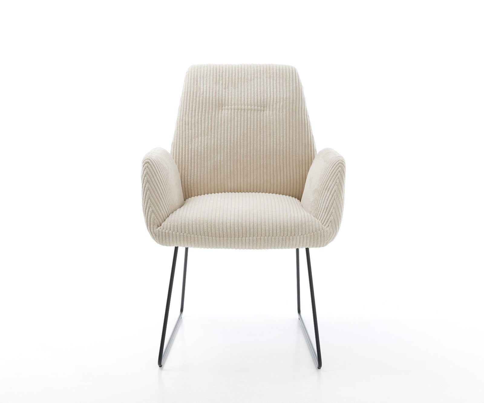 Esszimmerstuhl Zoa-Flex Cord Beige Kufengestell Schwarz Taschenfederkern 1