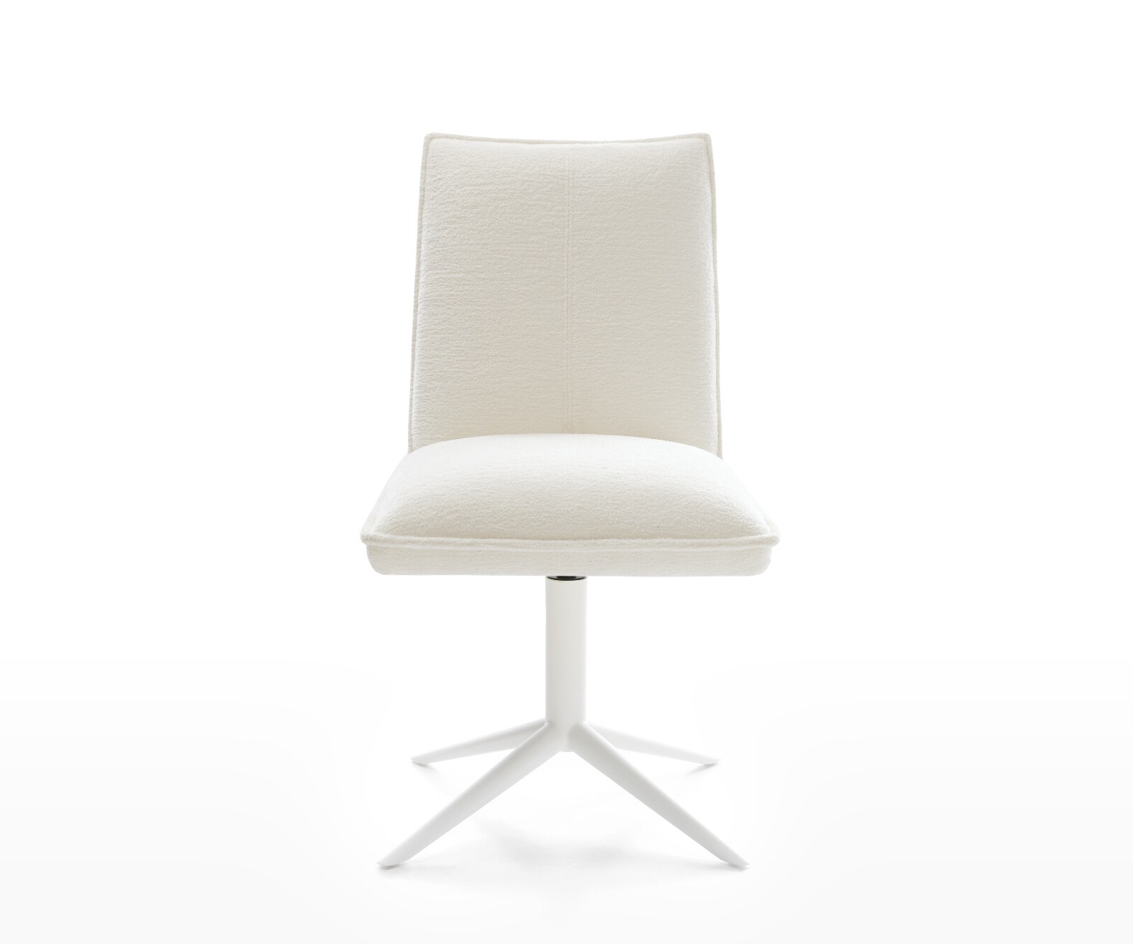 Drehstuhl Lelio-Flex Bouclé Soft Beige Fußkreuz Weiß 360° drehbar Wippfunktion Taschenfederkern 2