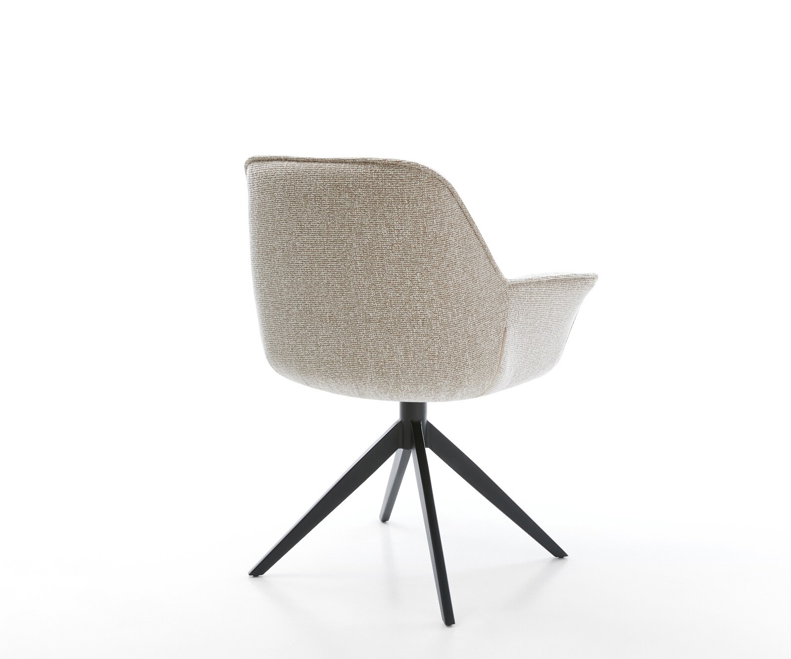 Drehstuhl Keila-Flex mit Armlehnen Webstoff Soft Beige Kreuzgestell breit Schwarz 360° drehbar Wippfunktion 5