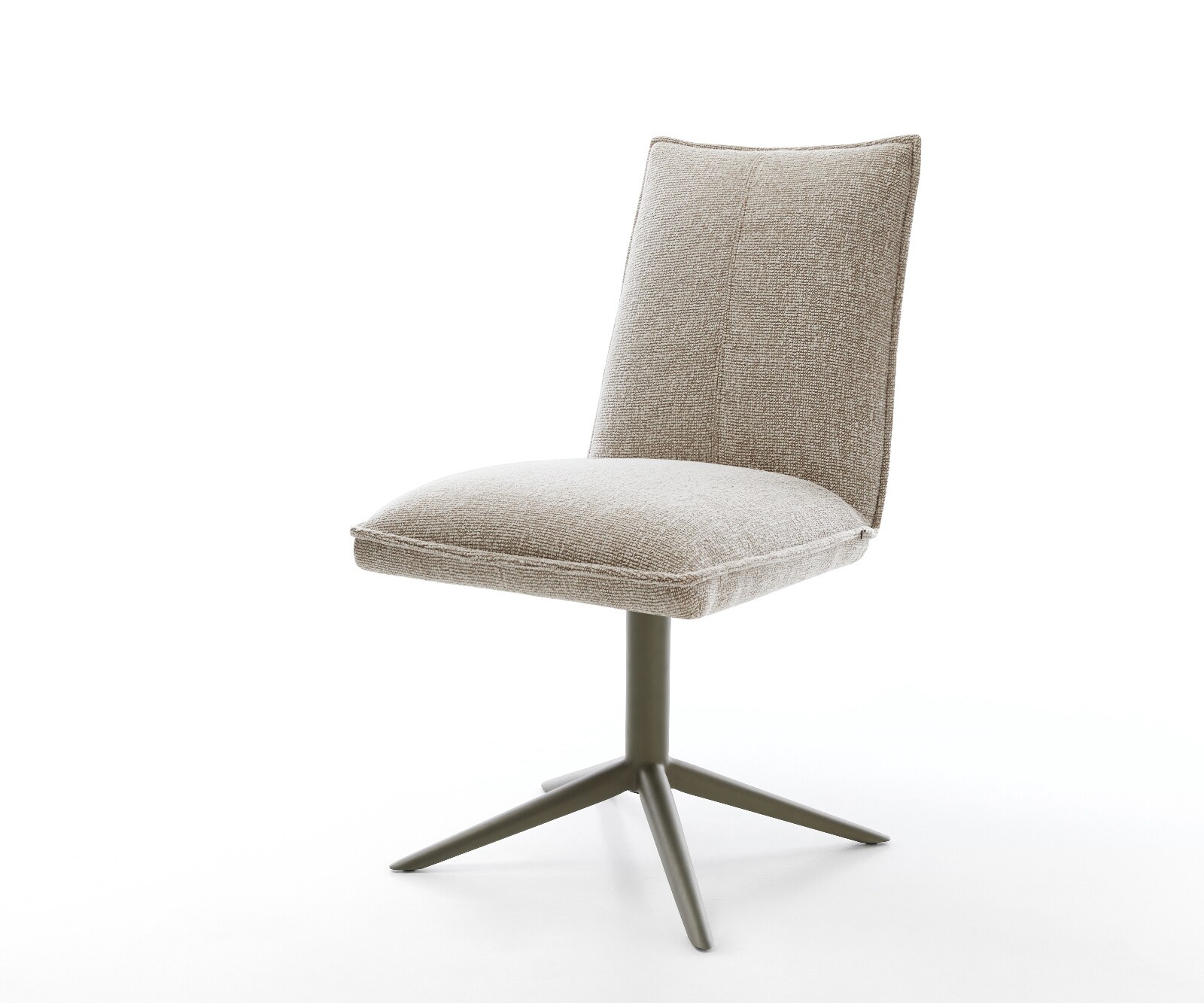 Chaise-pivotante Lelio-Flex tissu tissé doux beige pied de chaise 4 branches aspect titane pivotement sur 360° fonction bascule resorts ensachés 1