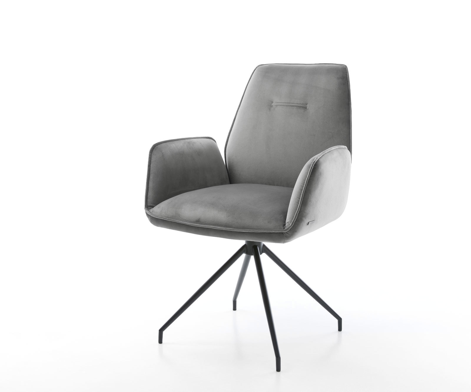 Esszimmerstuhl Zoa-Flex Samt Grau Kreuzgestell konisch Schwarz Taschenfederkern Esszimmerstuhl Zoa-Flex Samt Grau Kreuzgestell konisch Schwarz Taschenfederkern
