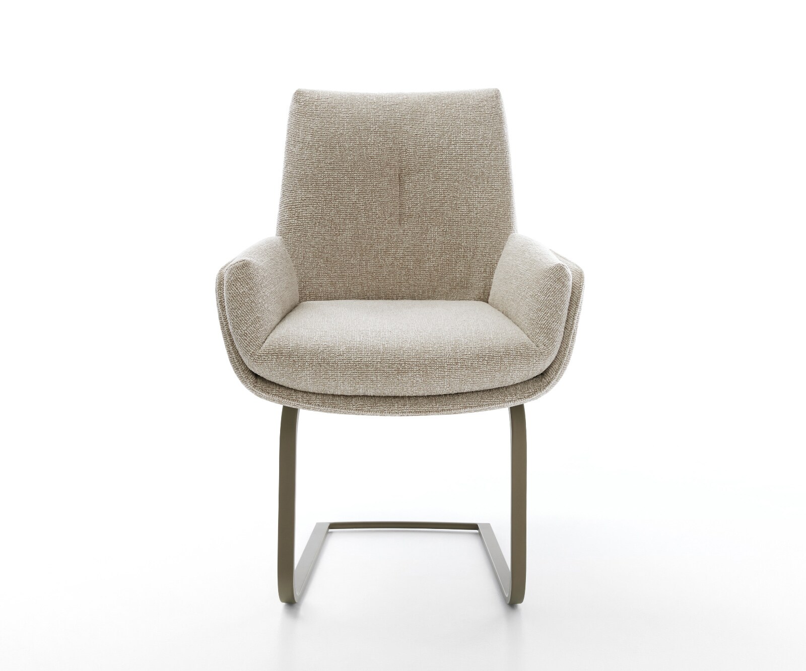 Cantilever Clea-Flex tissu tissé doux beige pied cantilever plat aspect titane 2