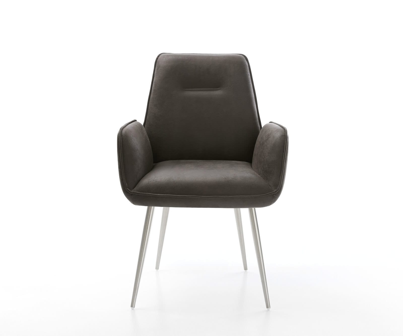 Esszimmerstuhl Zoa-Flex Mikrofaser Anthrazit Vintage 4-Fuß konisch Edelstahl Taschenfederkern 1 Esszimmerstuhl Zoa-Flex Mikrofaser Anthrazit Vintage 4-Fuß konisch Edelstahl Taschenfederkern 1