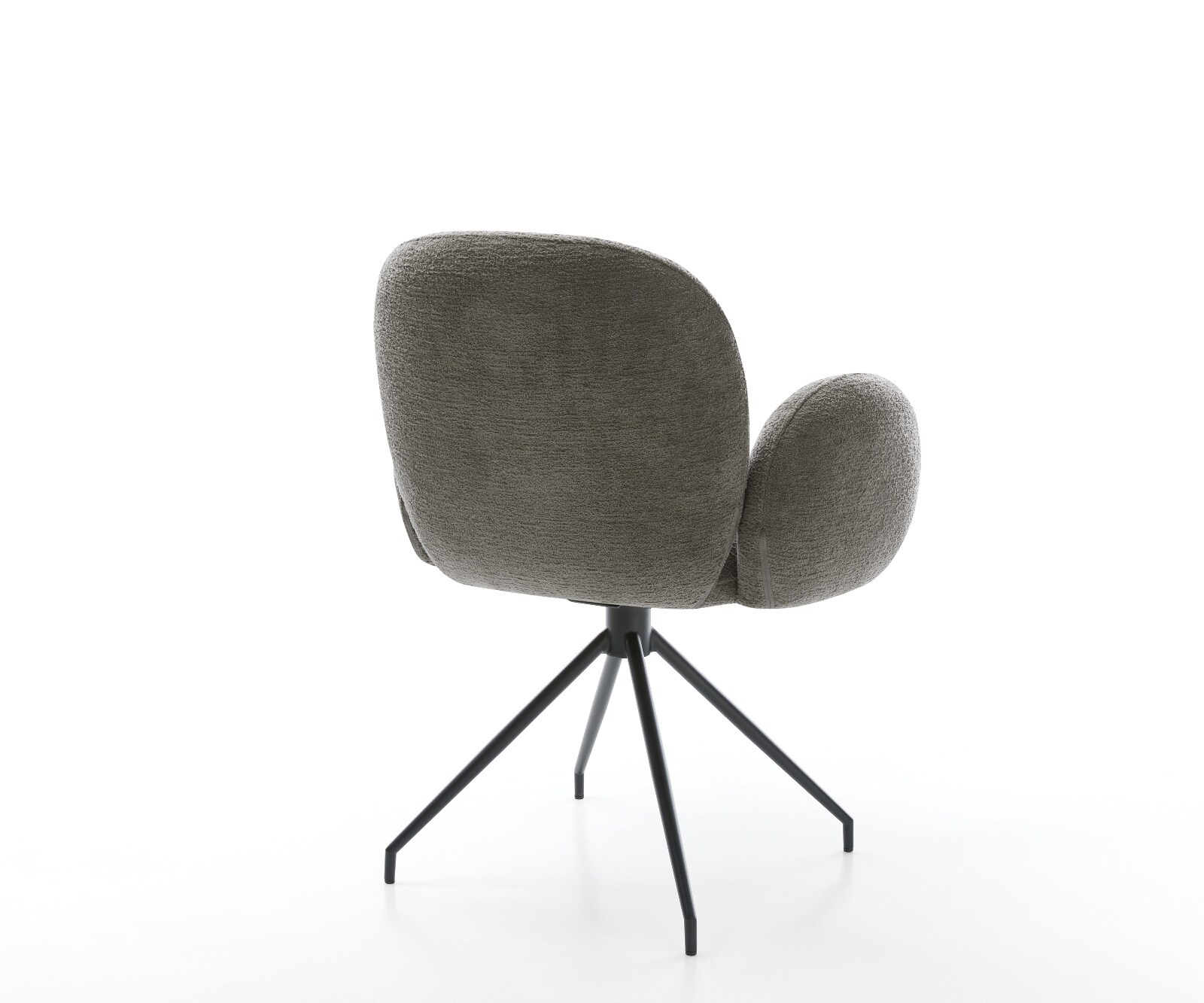 Esszimmerstuhl Nube-Flex mit Armlehnen Bouclé Soft Schlamm Kreuzgestell konisch Schwarz Taschenfederkern 5