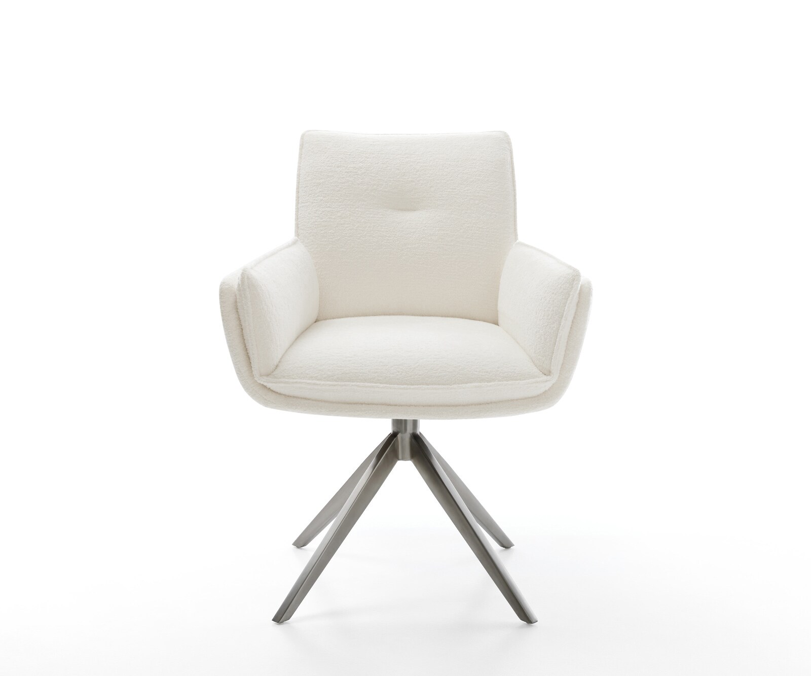 Drehstuhl Nela-Flex Bouclé Soft Beige Kreuzgestell breit Graphit 360° drehbar Wippfunktion 1