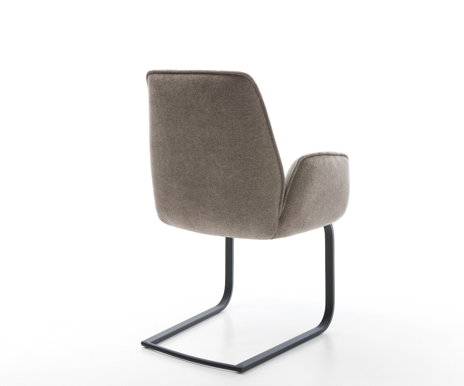 Freischwinger Zoa-Flex Strukturstoff Soft Taupe Freischwinger flach Schwarz Taschenfederkern 4