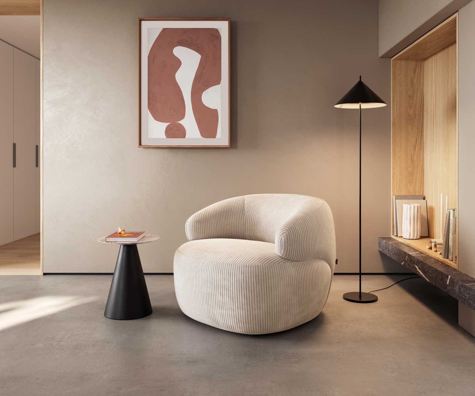 Loungesessel Nova 88x88 cm Cord Beige Loungesessel Nova 88x88 cm Cord Beige