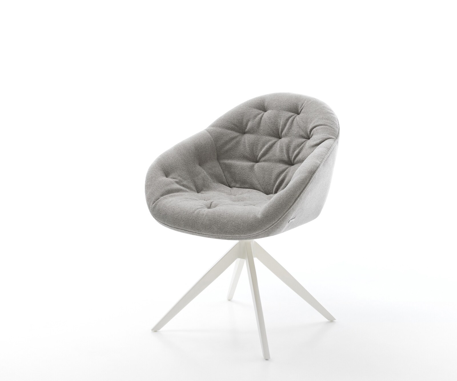 Drehstuhl Gaio-Flex Strukturstoff Soft Grau Kreuzgestell breit Weiß 360° drehbar Wippfunktion 1