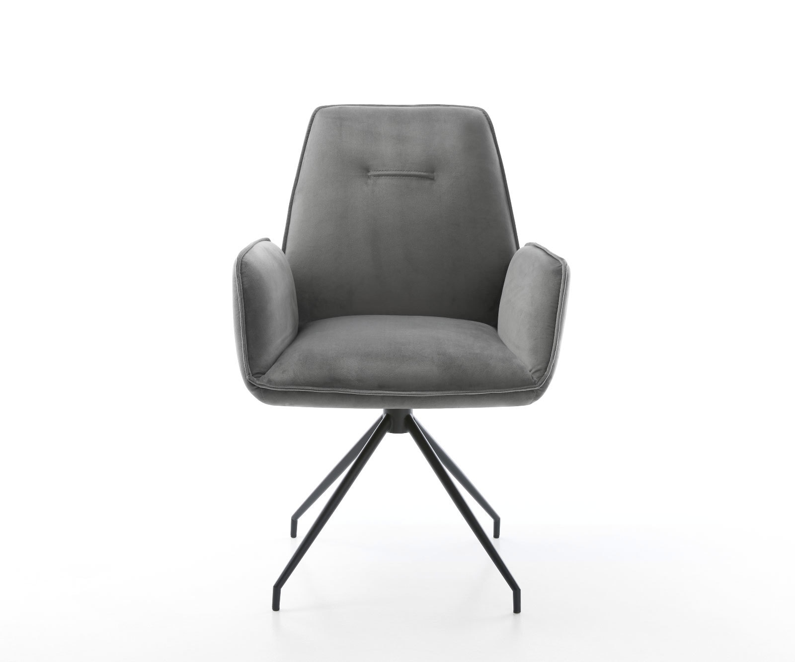 Esszimmerstuhl Zoa-Flex Samt Grau Kreuzgestell konisch Schwarz Taschenfederkern 2 Esszimmerstuhl Zoa-Flex Samt Grau Kreuzgestell konisch Schwarz Taschenfederkern 2